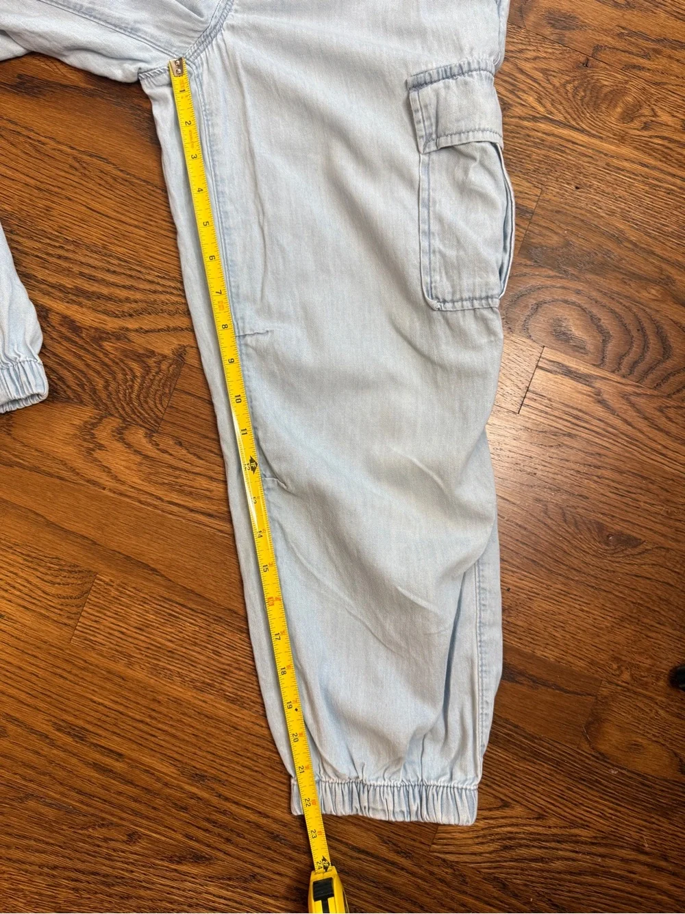 Gap Kids Girls Light Blue Cargo Denim Jogger Pants Size 8-10